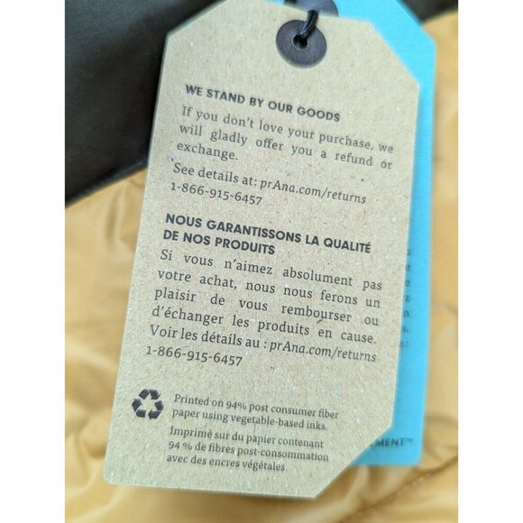 Prana Mens XXL Black Olive Heather Long Sleeve Down Puffer Jacket Novad Path NWT - Picture 11 of 16